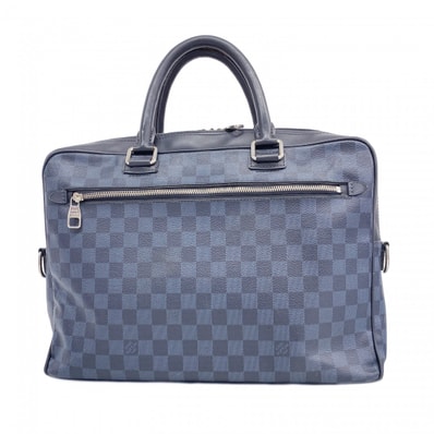 ★最終価格★SALE【6fb3185-k】ルイヴィトン ビジネスバッグ ダミエ・コバルト ポルトドキュマンビジネス N41347 ブラック ネイビー【中古】メンズ