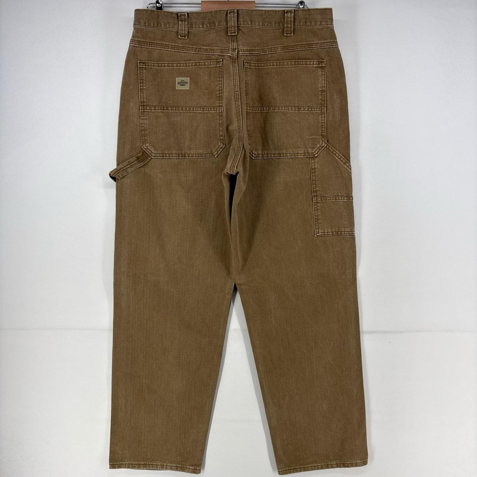 古着 90's/90年代 リー Lee デニム パンツ ペインター カラーデニム ワンポイントロゴ ジップ w36 L32  ブラウン メンズ