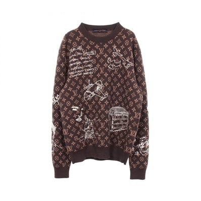 ルイ・ヴィトン LOUIS VUITTON モノグラム エンブロイダード ニット 衣料品 トップス ウール メンズ ブラウン系 RM232 ZLL HPN95W 【中古】