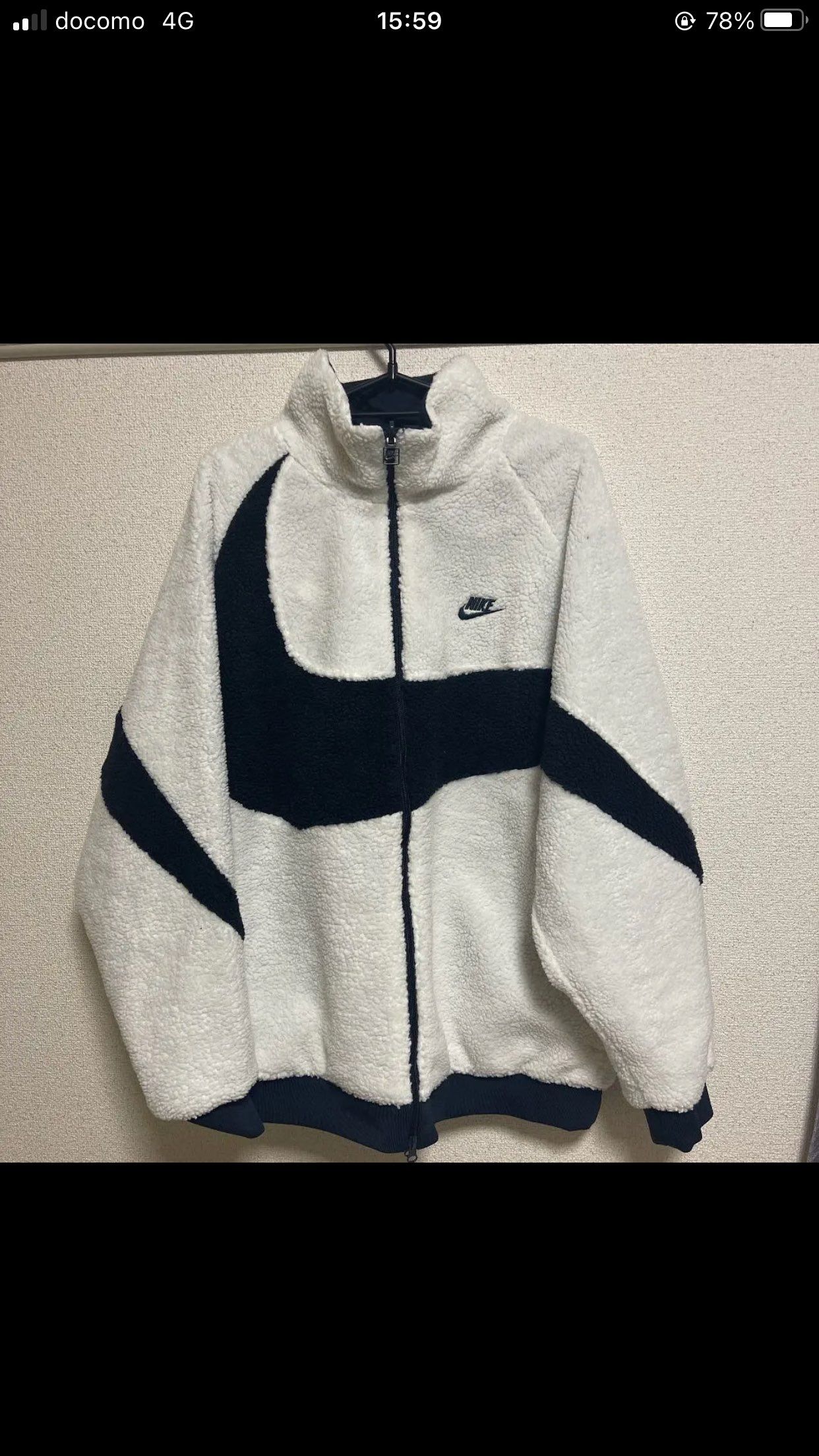 Nike Big Swoosh Reversible Boa Jacket "Sail/Dark Obsidian"