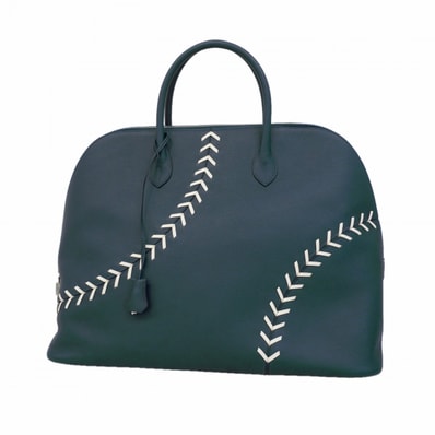 【6ea0466】エルメス ハンドバッグ ボリード45ベースボール エバーカラー ブルードマルト シルバー金具 C刻印【中古】メンズ