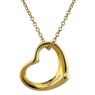 ティファニー オープンハート ネックレス 18金 K18イエローゴールド レディース TIFFANY&Co. 中古