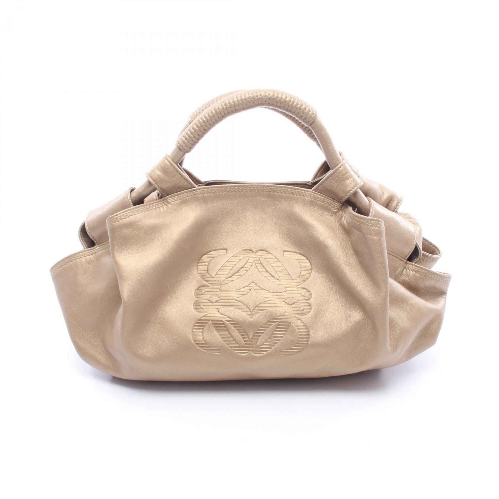 ロエベ LOEWE ナッパアイレ ハンドバッグ バッグ レザー レディース ゴールド系 【中古】