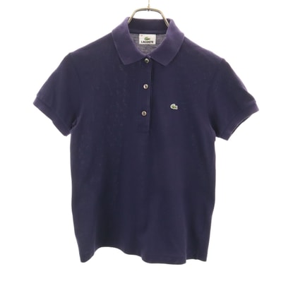 LACOSTE ラコステ 日本製 半袖 ポロシャツ 38 ネイビー 鹿の子