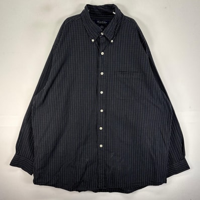 古着 ブルックスブラザーズ Brooks Brothers 長袖シャツ ボタンダウン 胸ポケット XL ネイビー系 チェック メンズ
