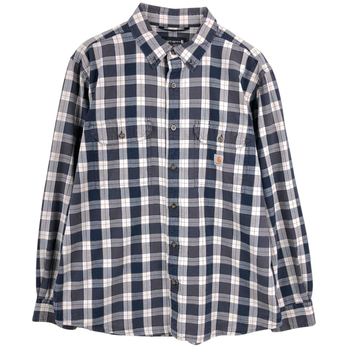 古着 カーハート Carhartt Loose Fit チェック柄 長袖 ボタンダウン ワークシャツ メンズL相当/eaa662784