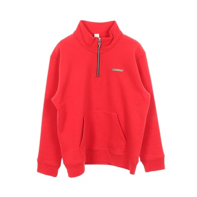 クロムハーツ CHROME HEARTS SAILIN ON 1/2 ZIP ハーフジップ バックロゴ刺繍 スウェット 衣料品 トップス コットン メンズ レッド系 【中古】
