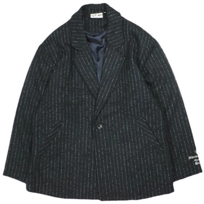 sulvam x BLACK EYE PATCH サルバム ブラックアイパッチ 19AW 別注 TAILORED JACKET ブークレウール ピンストライプ テーラードジャケット XL NAVY 1B アウター g26330