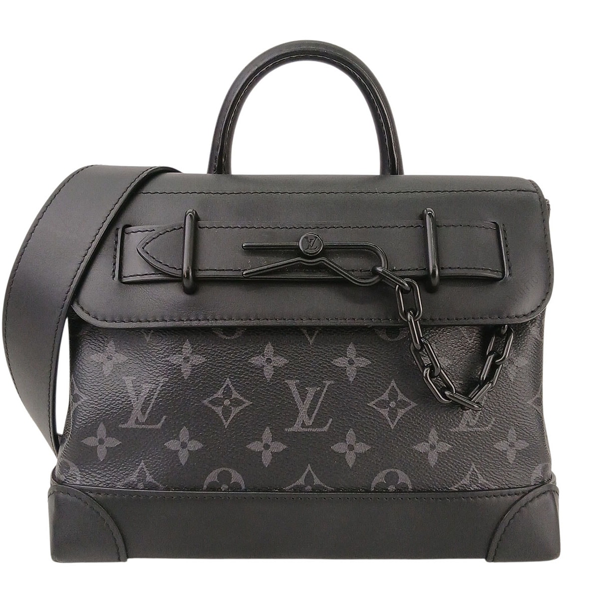 LOUIS VUITTON ルイ・ヴィトン スティーマー PM 2WAY ハンドバッグ M46953 モノグラムエクリプス ブラック メンズ【中古】