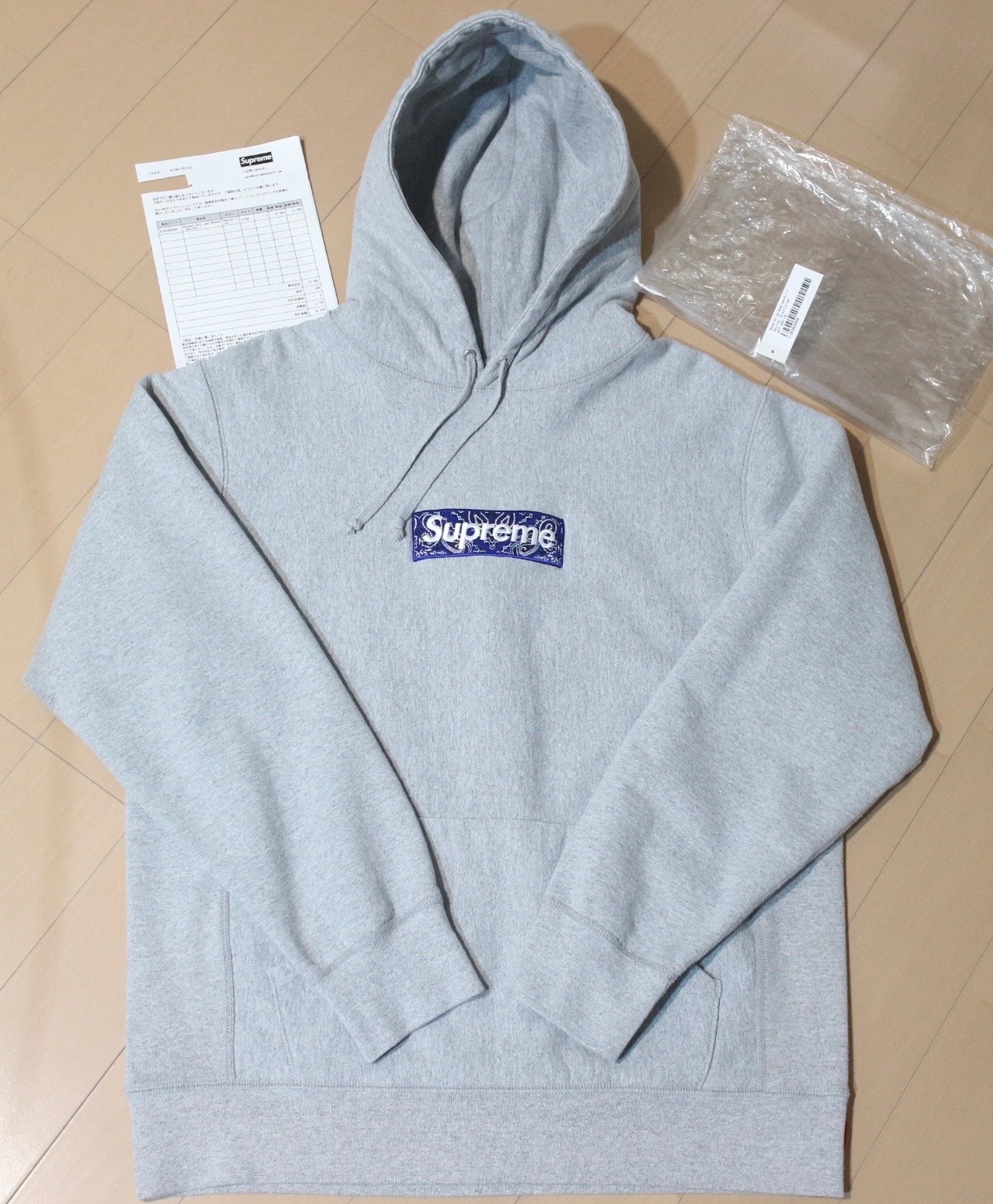 Supreme Bandana Box Logo Hooded Sweatshirt "Grey"