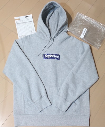 Supreme Bandana Box Logo Hooded Sweatshirt "Grey"