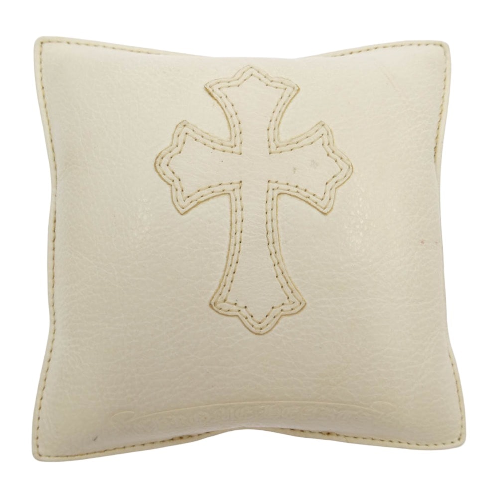 CHROME HEARTS クロムハーツ(原本無) PAPER WEIGHT LEATHER PILLOW CHクロスパッチ ペーパーウェイト レザーピロー クッションタイプ 文鎮 ホワイト系【中古】