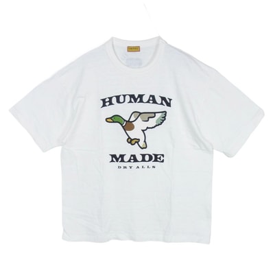 HUMAN MADE ヒューマンメイド 25AW HM30TE009 GRAPHIC T-SHIRT カモ グラフィック ロゴ プリント コットンスラブ生地 半袖 Tシャツ ホワイト系 2XL【中古】