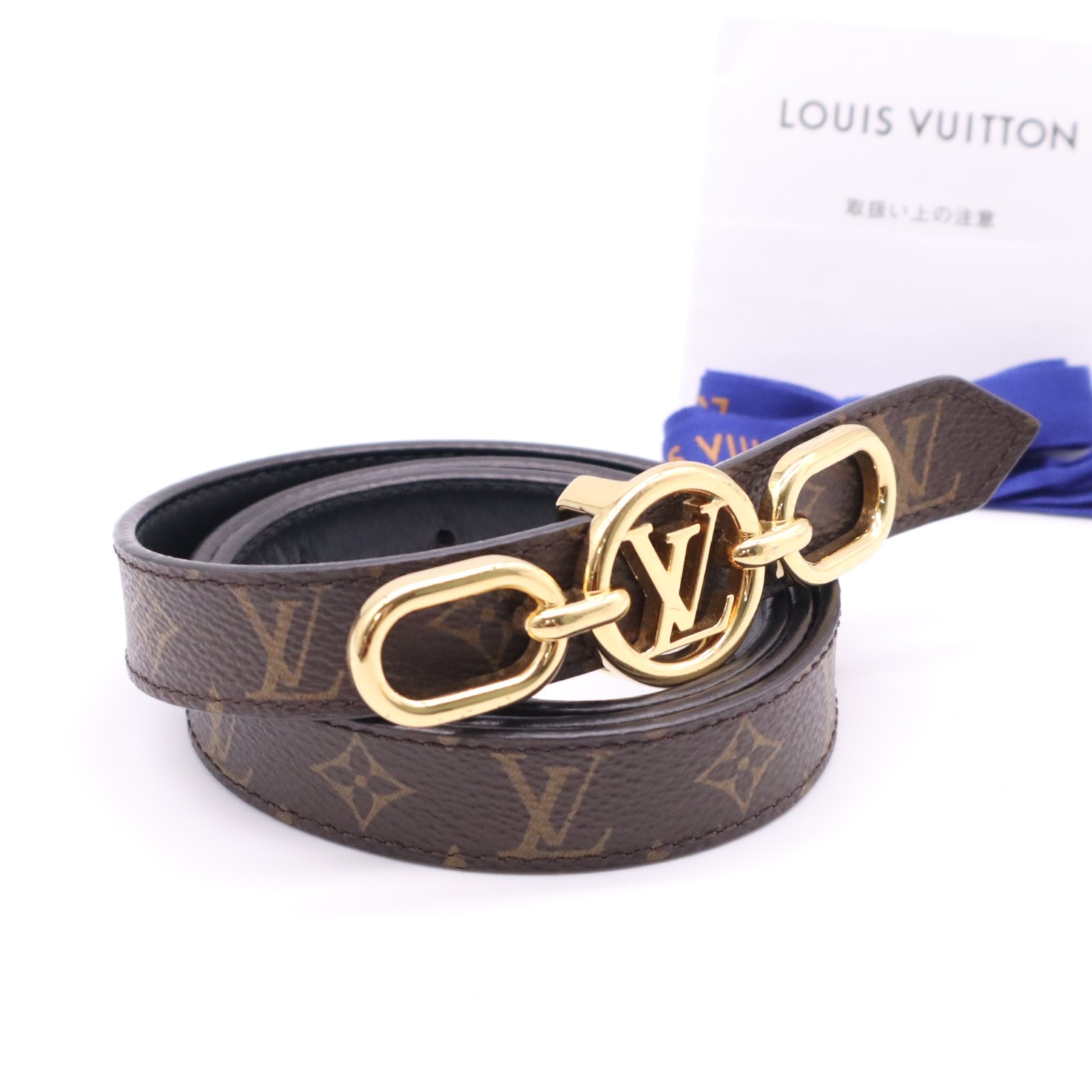 美品 LOUIS VUITTON ルイ・ヴィトン モノグラム LV サークル プライム 20MM ベルト 75/30 M0510X ベルト ブラウン ブラック ベージュ コーティングキャンバス レザー レディース