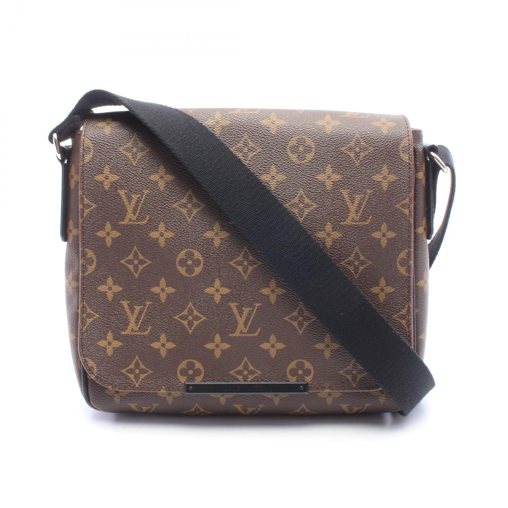 ルイ・ヴィトン LOUIS VUITTON ディストリクトPM ショルダーバッグ バッグ PVCコーティングキャンバス レザー モノグラム・マカサー メンズ ブラウン系 / ブラック系 M40935 【中古】