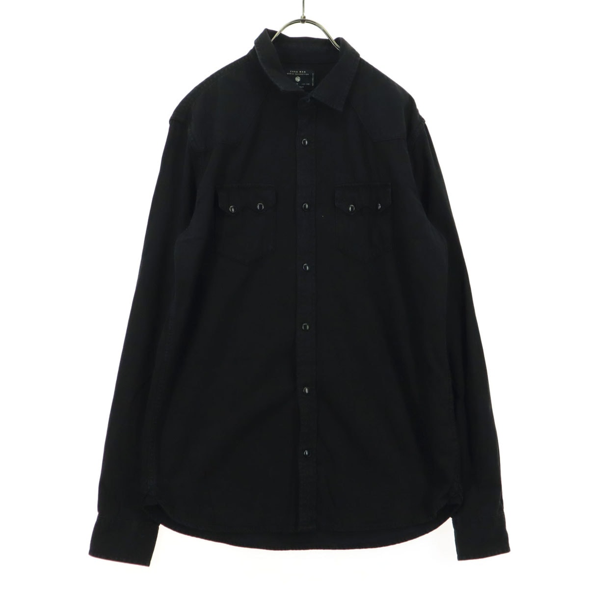 ZARA MAN ザラマン 長袖 コットンシャツ M ブラック