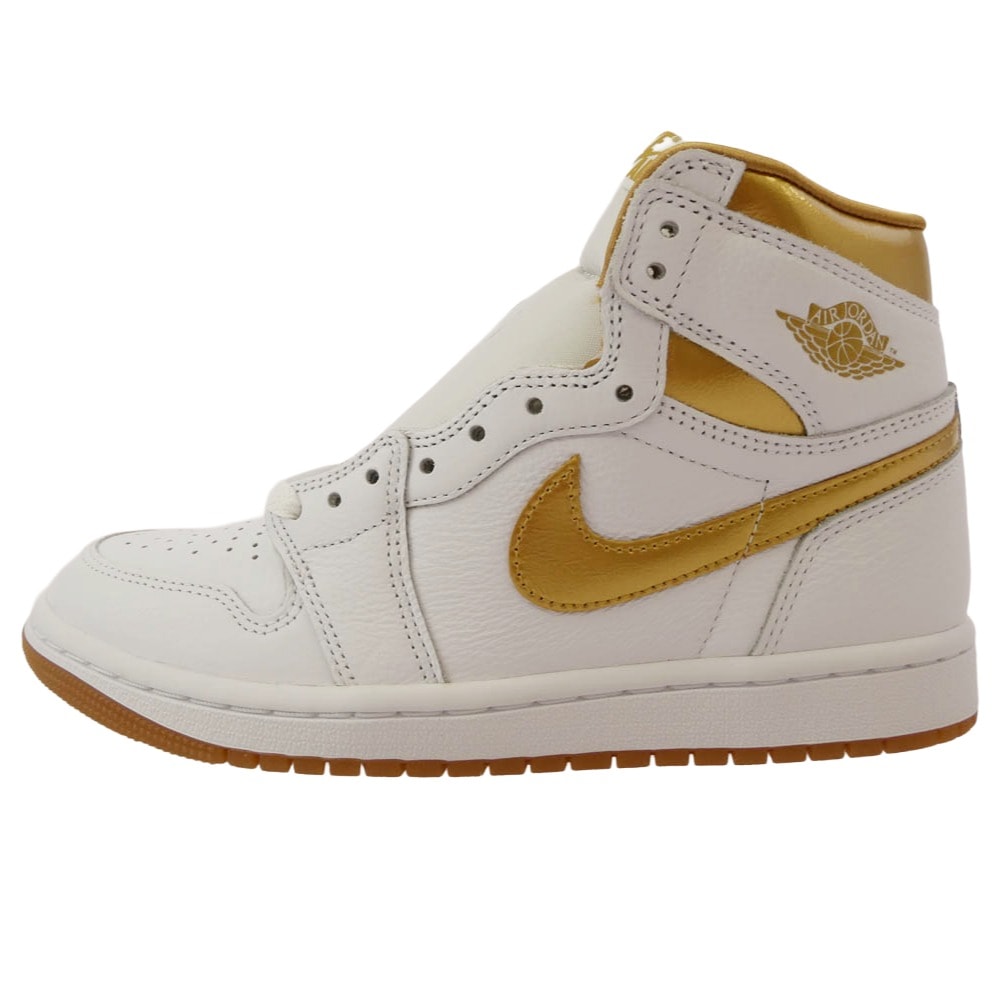 NIKE AIR JORDAN  FD2596-107 Women's Air Jordan 1 Retro High OG White and Gold AJ1 エアジョーダン ハイ ウィメンズ スニーカー ホワイト系 【新古品】【未使用】【中古】