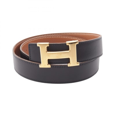 エルメス HERMES コンスタンス Hベルト ゴールド リバーシブル ベルト 衣料品 カーフ(牛革) トゴ ボックスカーフ ゴールド □F刻印(2002年製造) レディース ブラック系 / ブラウン系 【中古】