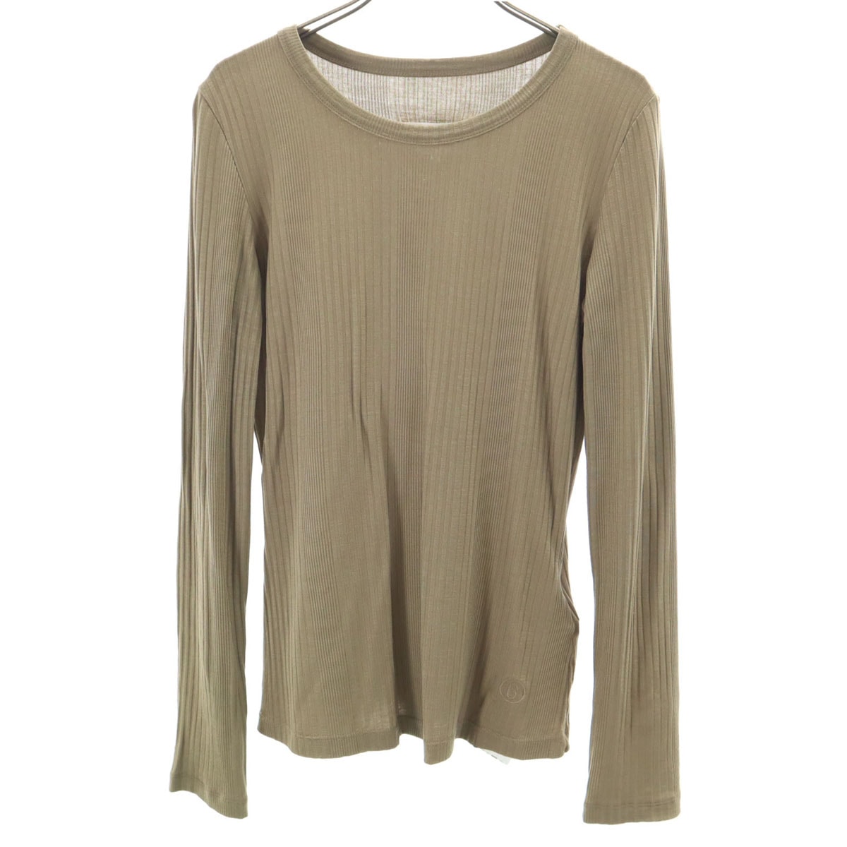 MM6 エムエムシックス 22SS イタリア製 長袖 ロゴ刺繍 カットソー S ベージュ