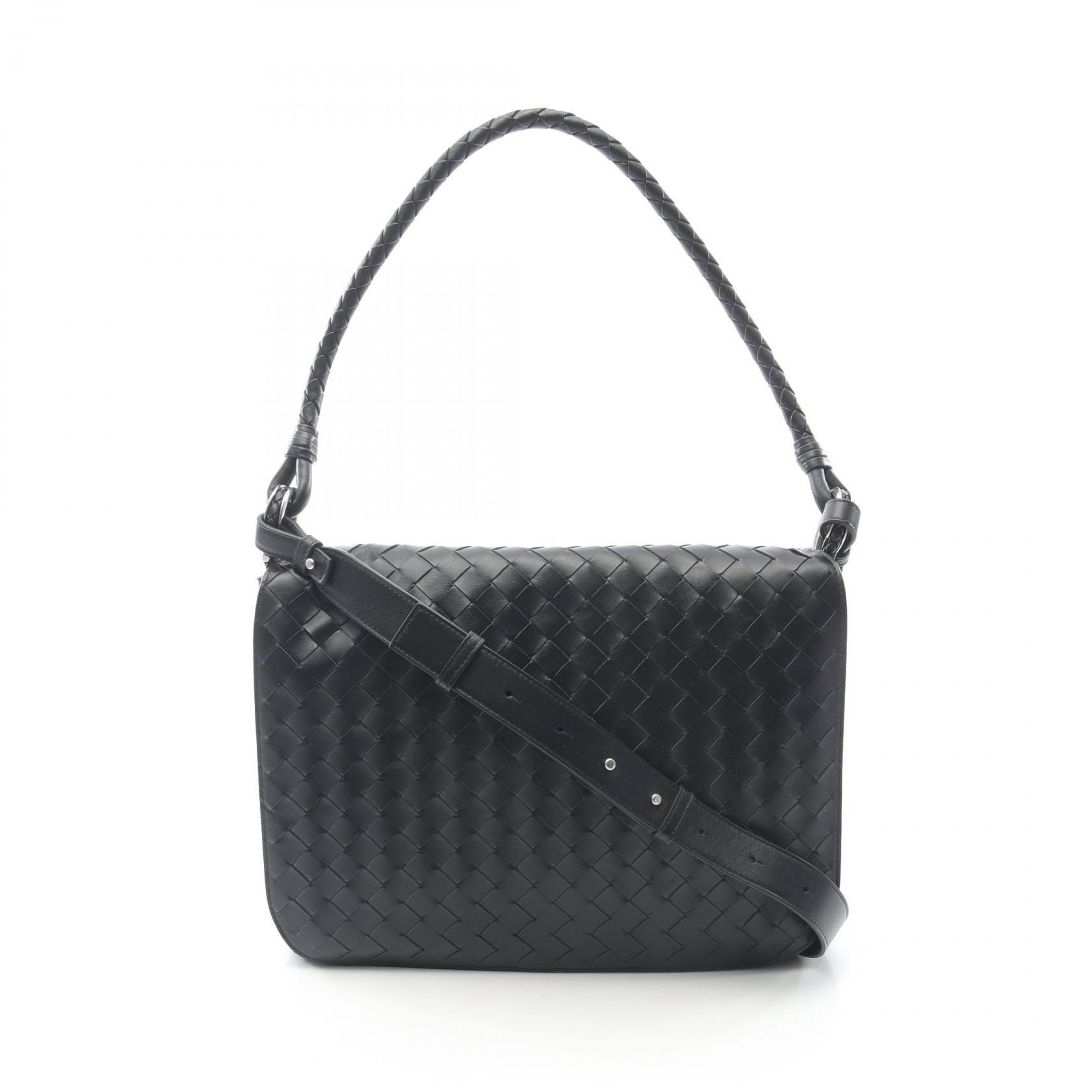 ボッテガヴェネタ BOTTEGA VENETA スイング メッセンジャーバッグ イントレチャート ショルダーバッグ バッグ レザー メンズ ブラック系 795074V2HL11208 【中古】