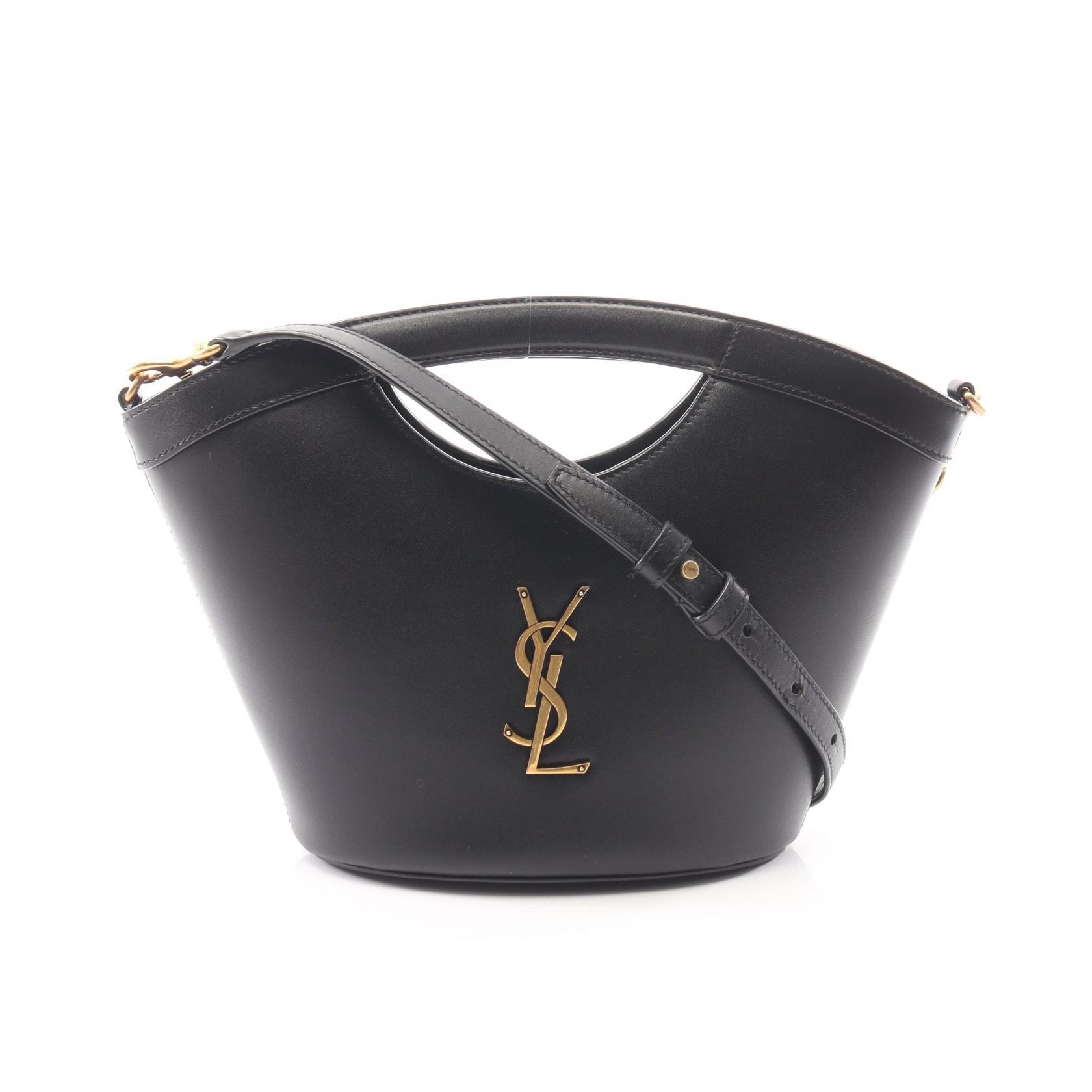 サンローランパリ SAINT LAURENT PARIS セリア ミニ 2WAY ハンドバッグ バッグ レザー レディース ブラック系 791069 【中古】