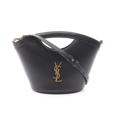 サンローランパリ SAINT LAURENT PARIS セリア ミニ 2WAY ハンドバッグ バッグ レザー レディース ブラック系 791069 【中古】