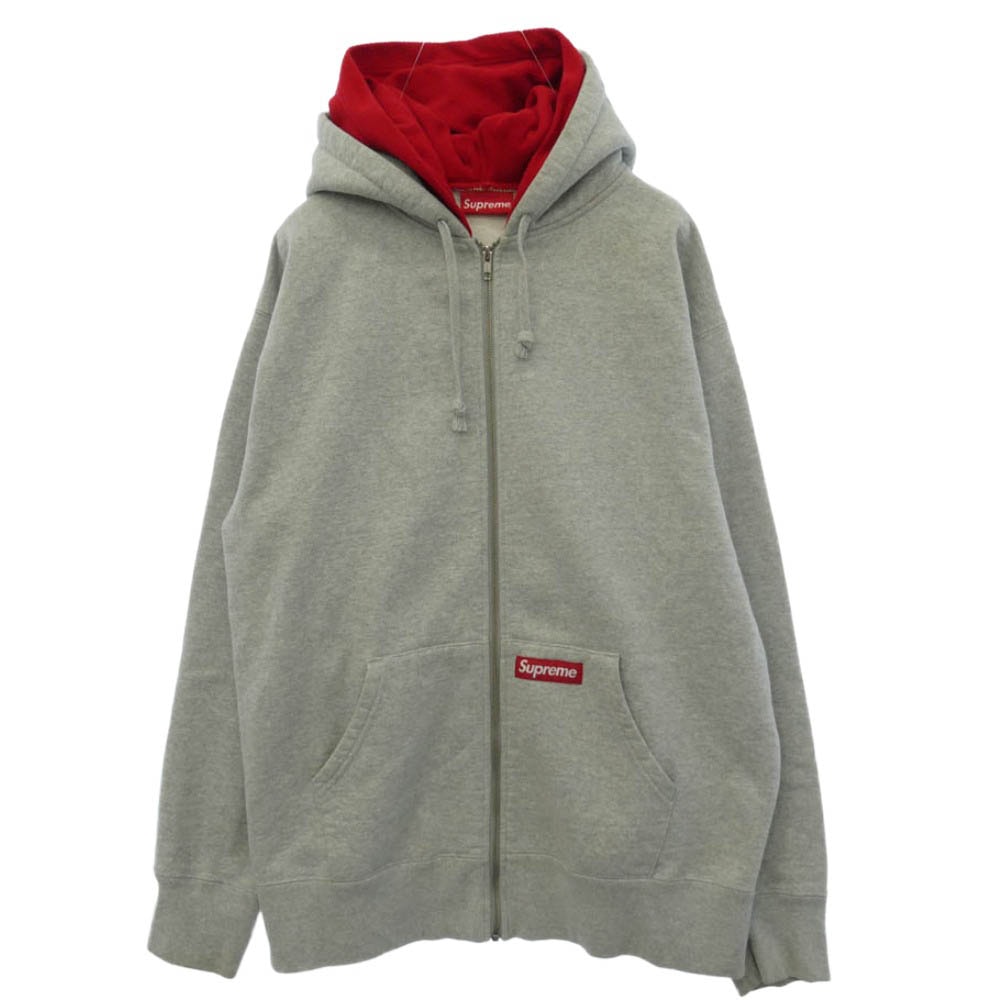 Supreme シュプリーム Double Hood Facemask Zip Up Hooded Sweatshirt  ダブル フッド フェイスマスク ジップ アップ フーディー スウェットシャツ グレー系 L【中古】