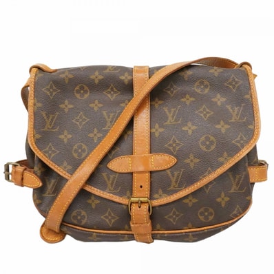 【6db1169】ルイヴィトン ショルダーバッグ モノグラム ソミュール30 M42256 ブラウン【中古】レディース