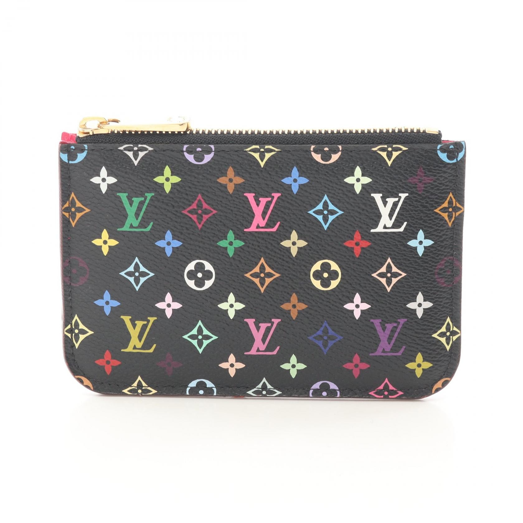 ルイ・ヴィトン LOUIS VUITTON ポシェットクレ コインケース 財布 キャンバス PVC モノグラム・マルチカラー ノワール グルナード レディース ブラック系 M93735 【中古】