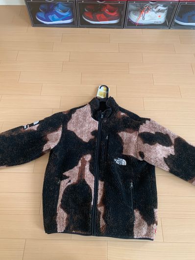 Supreme x The North Face Bleached Denim Print Fleece Jacket "Black"