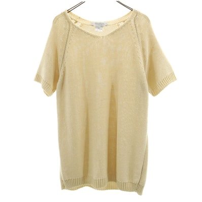 MAX MARA マックスマーラ イタリア製 半袖 Vネック ニット L ベージュ セーター