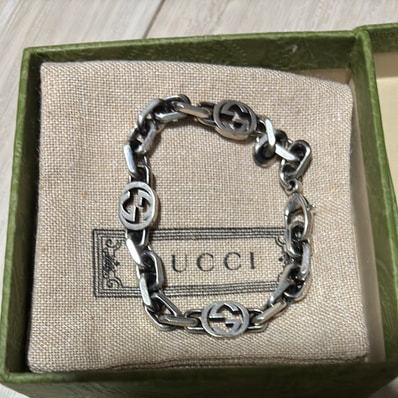 GUCCI Silver Bracelet With Interlocking G