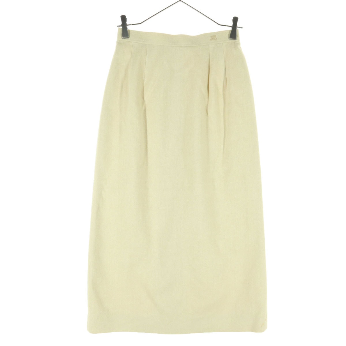 courreges クレージュ ロング丈 ウール スカート アイボリー バックジップ