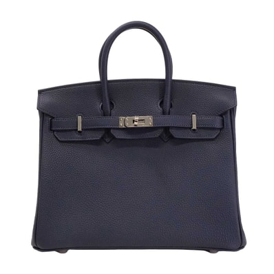 【恵比寿明治通り店】HERMES エルメス ハンドバッグ バーキン25 ブルーニュイ トゴ シルバー金具 K刻印 新品