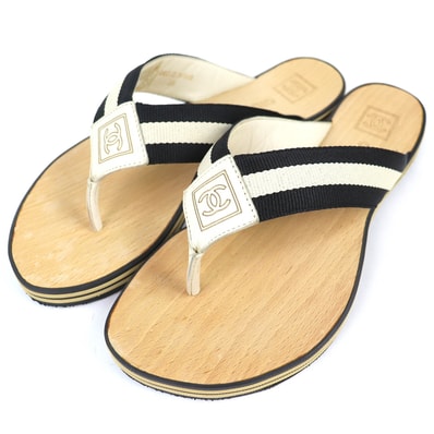 美品 シャネル ENTRE DOIGTS ココマークサンダル 35 G24999