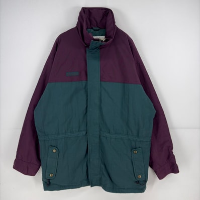 古着 90's/90年代 コロンビア Columbia ジャケット マウンテンパーカー フルジップ ナイロン ツートンカラー グリーン系 メンズ