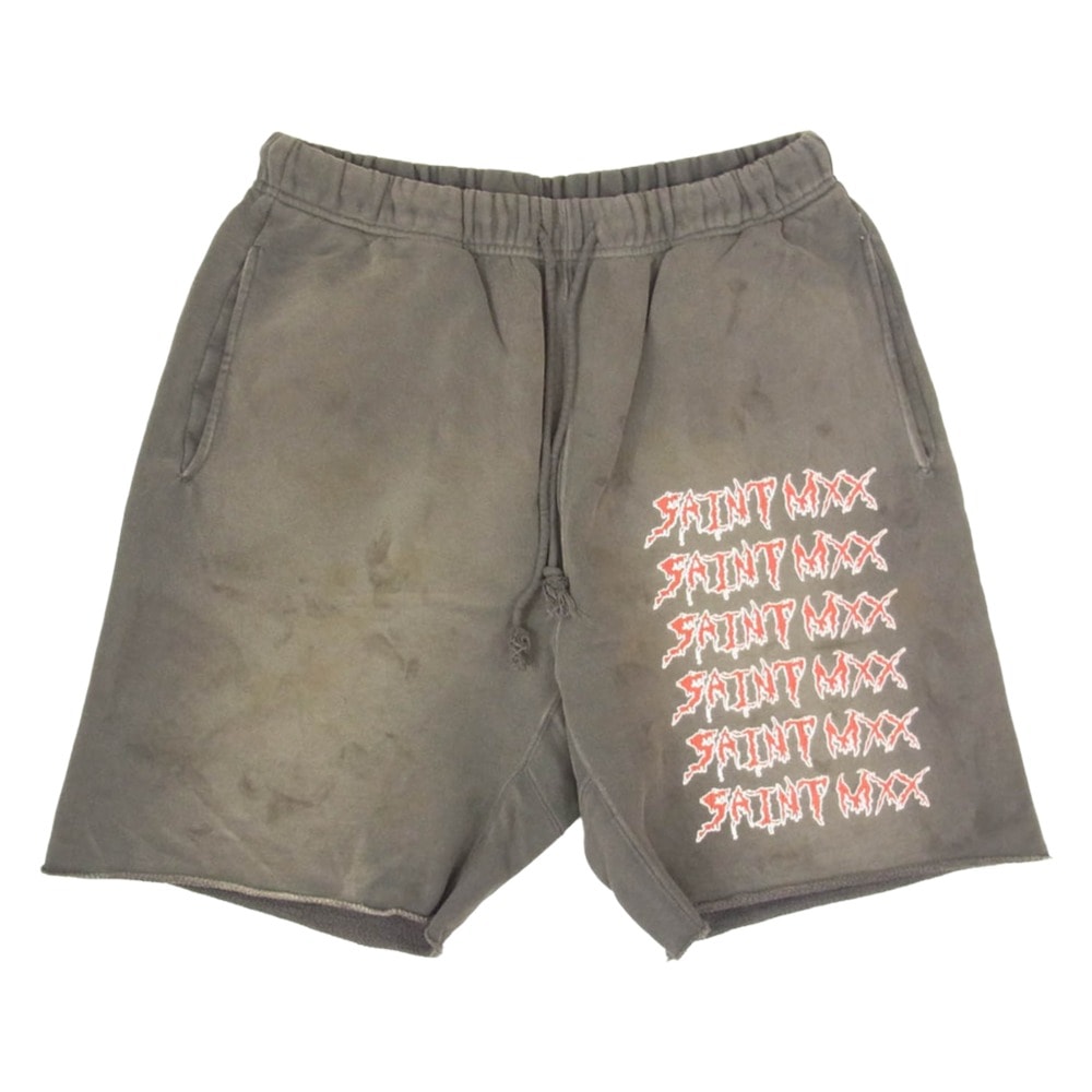 SAINT MICHAEL セントマイケル 26SS SM-MK8-0000-068 SAINT MXX SWEAT SHORTS スウェット ショーツ ショート ハーフ パンツ グレー系 M【極上美品】【中古】