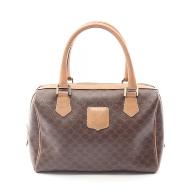 セリーヌ CELINE マカダム ハンドバッグ バッグ PVCコーティングキャンバス レザー レディース ブラウン系 / ベージュ系 【中古】