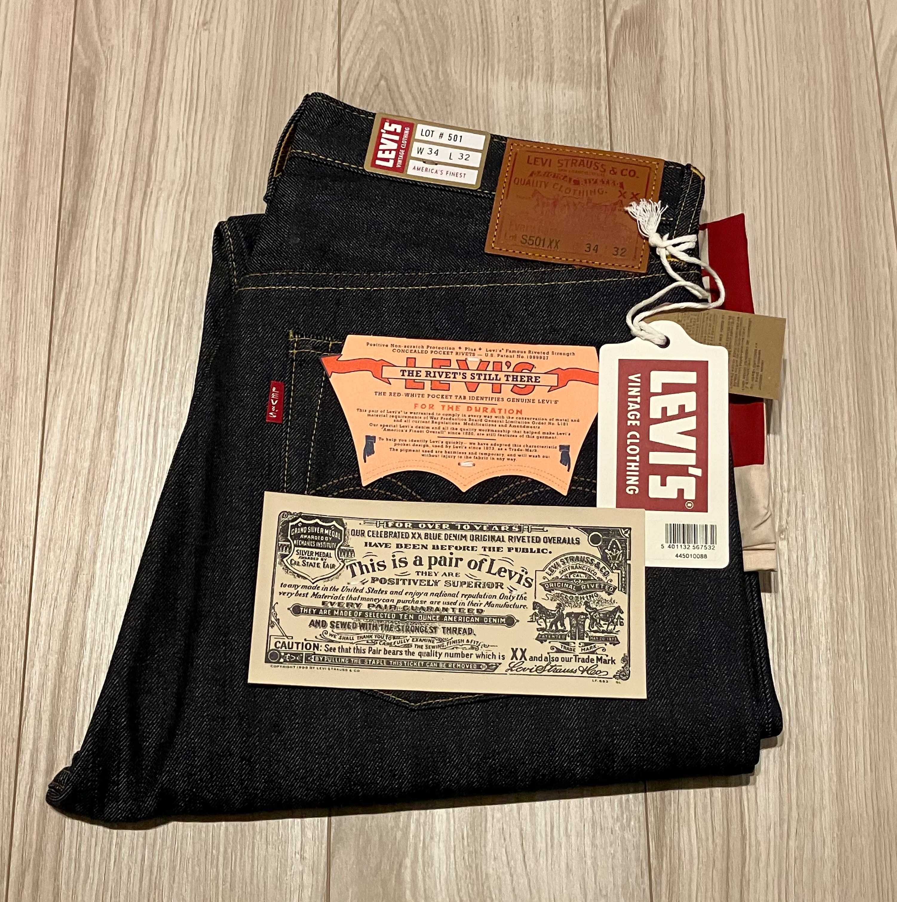 LEVI'S Vintage Clothing 1944 501 Jeans Rigid "Dark Indigo Blue"