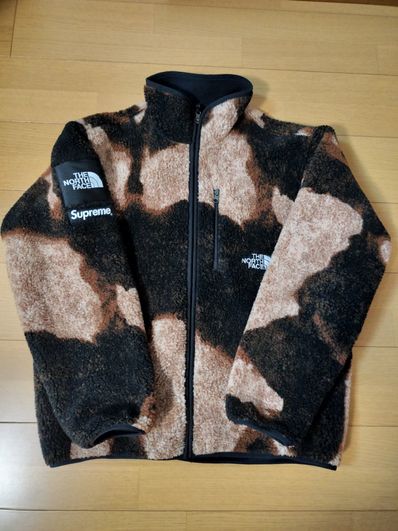 Supreme x The North Face Bleached Denim Print Fleece Jacket "Black"