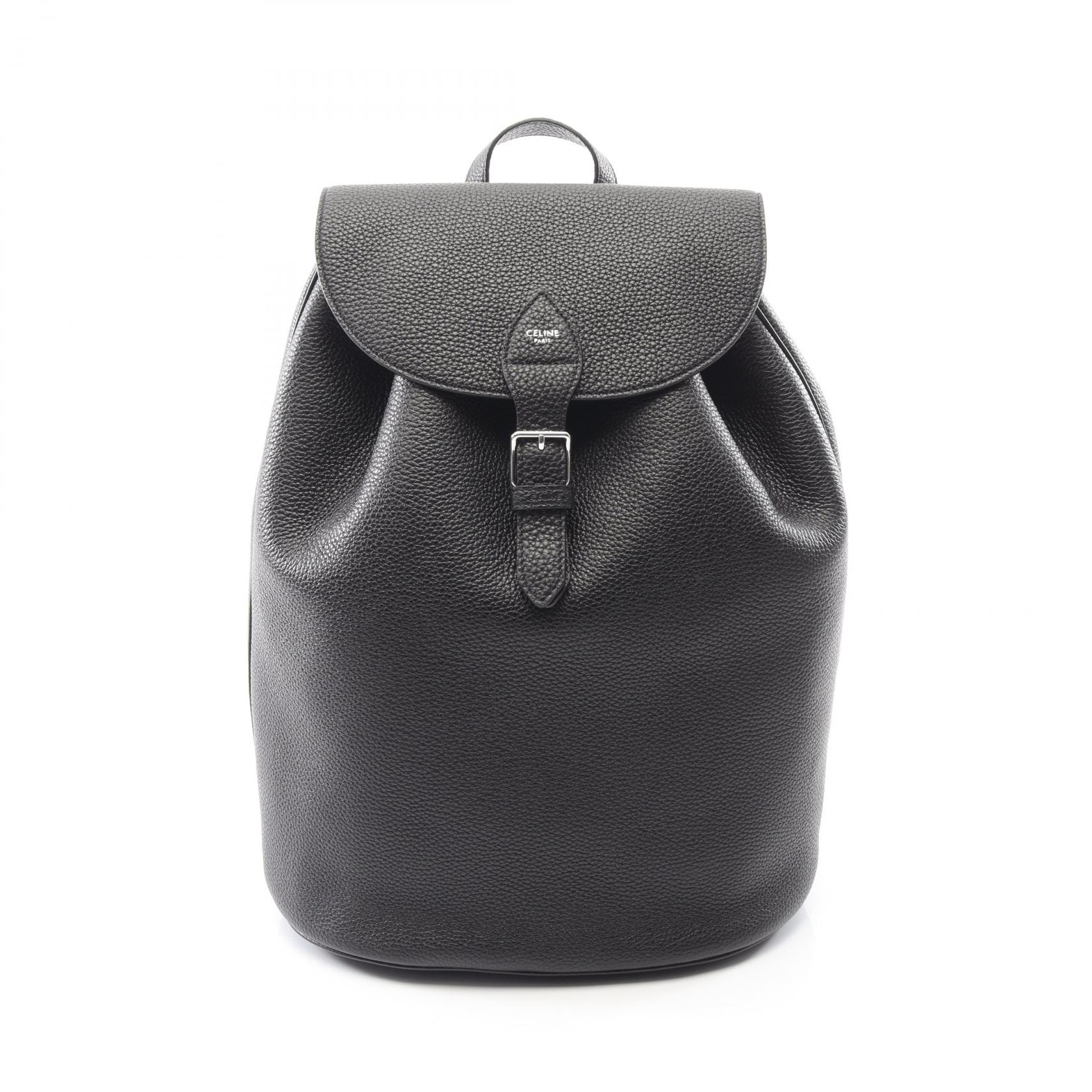 セリーヌ CELINE フォルコ ラージ リュックサック バックパック バッグ レザー メンズ ブラック系 122663GT738SI 【新品】