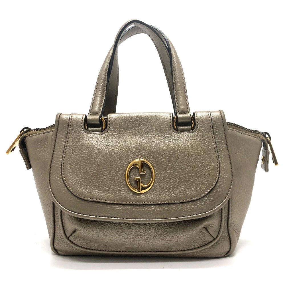 グッチ GUCCI ダブルGディティール 282481 GG カバン ハンドバッグ レザー ゴールド
