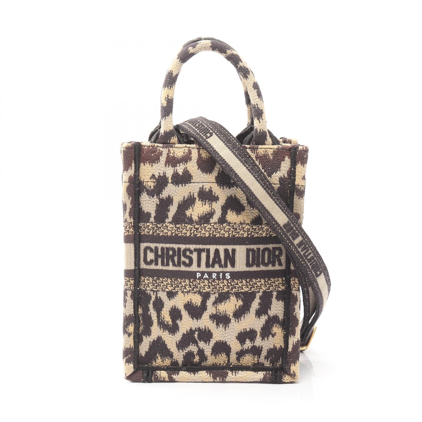 ディオール Dior BOOK TOTE ブックトート バーティカルバッグ ミニ フォンバッグ ハンドバッグ バッグ キャンバス レディース ベージュ系 / ブラウン系 S5555CRHM 【中古】