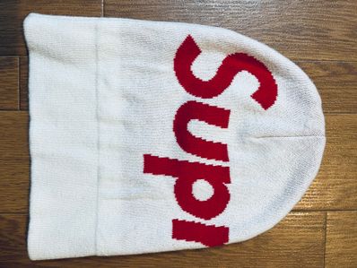 Supreme Big Logo Beanie "White"