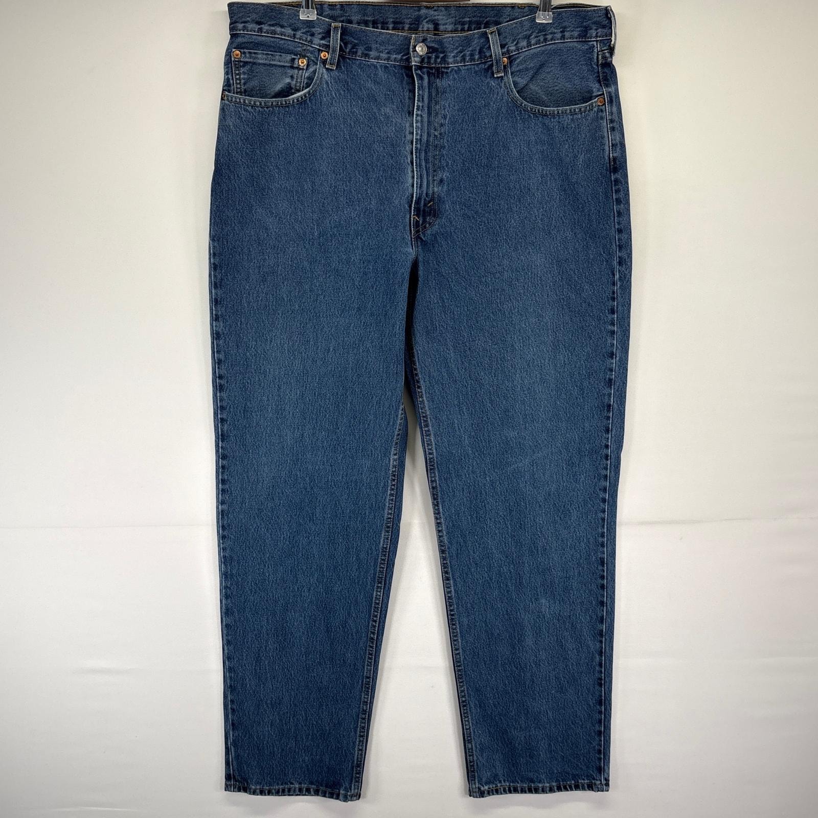 古着 リーバイス Levi's デニムパンツ 550 テーパード バギー 大きいサイズ ジーンズ ジーパン 長ズボン w42 L34  ブルー メンズ