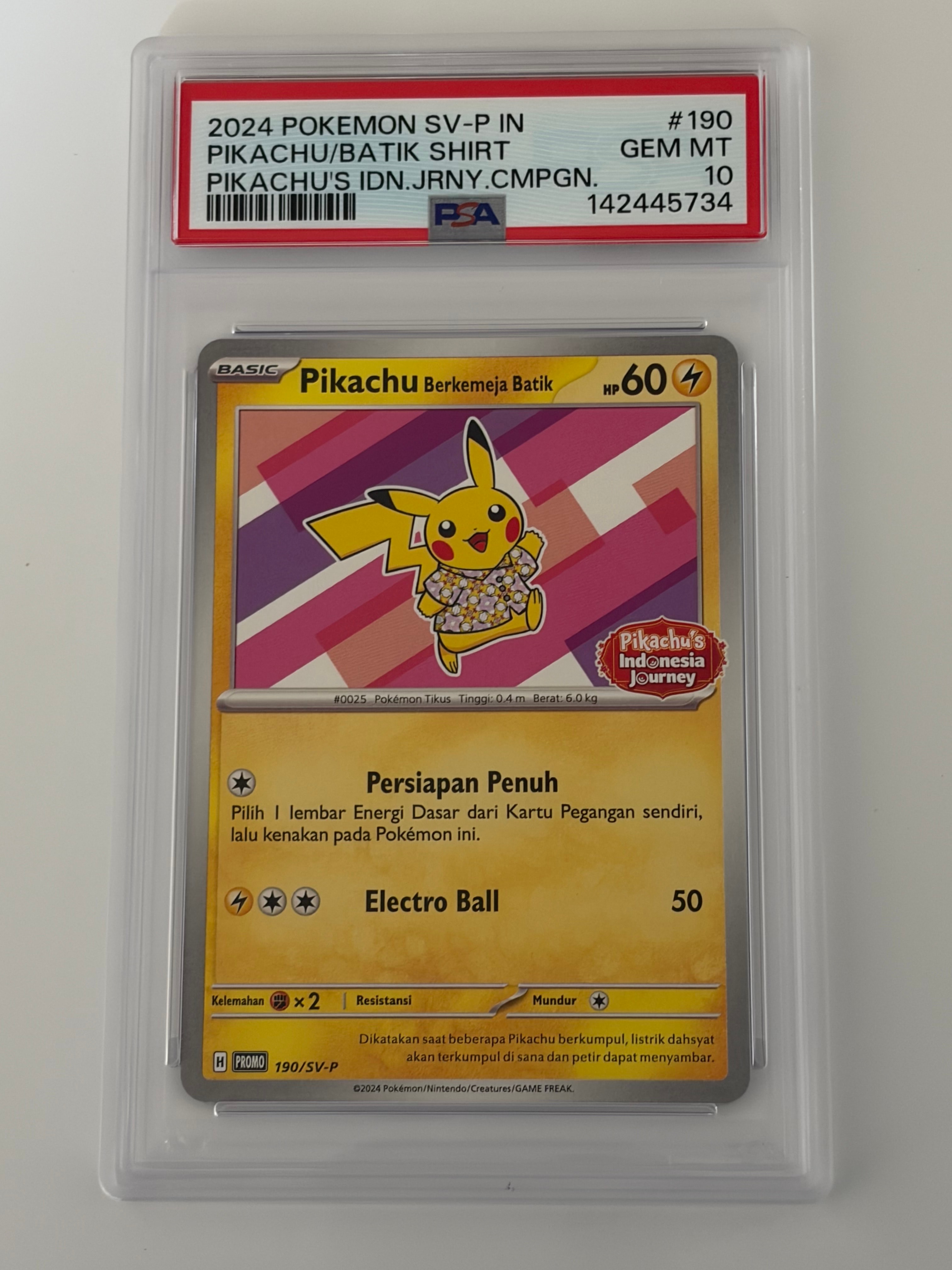 PSA10】バティックシャツを着たピカチュウ (フラワーピカチュウ柄) P