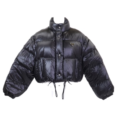 プラダ 【美品/国内正規/24AW】291805 S222 11A9 Re-Nylon クロップド 2WAYダウンジャケット 36