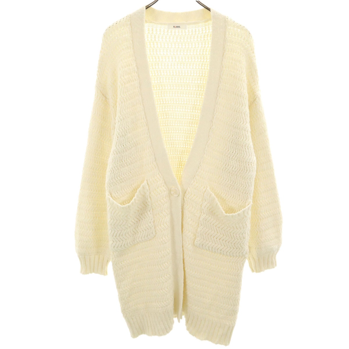 BEAMS ビームス 長袖 Vネック ニットカーディガン アイボリー