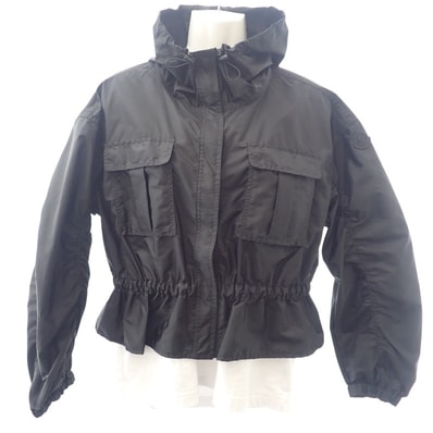 モンクレール MONCLER CURTON フード ペプラム ジャケット 2 K10931A00172539ZD ナイロンジャケット ナイロン ブラック レディース【中古】【Aランク】