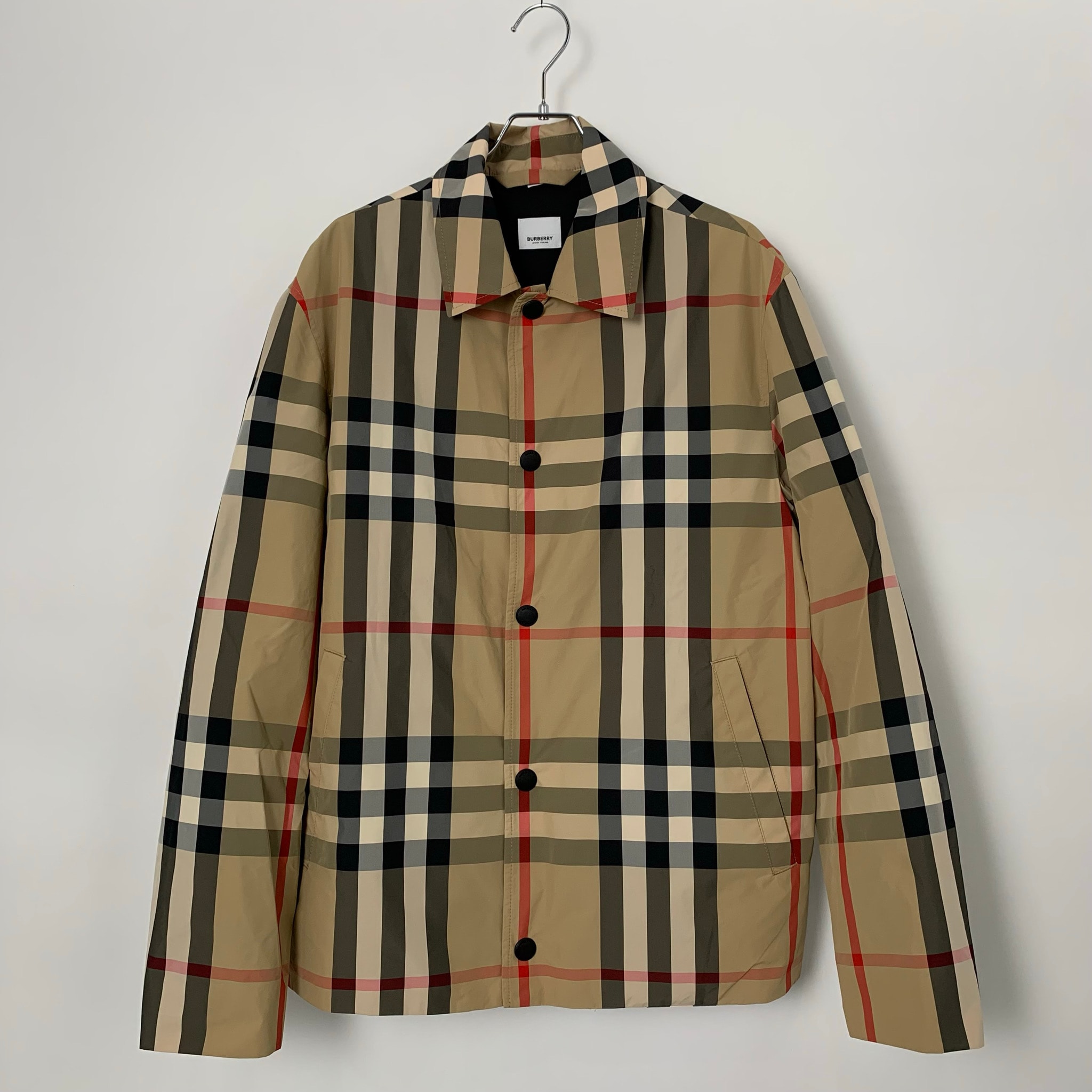 Burberry SUSSEX CHK Nylon Coach Jacket "Beige"